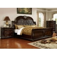 thumbnail image 7 of Traditional Formal 1pc Queen Size Leatherette Upholstery Panel Bed Brown Cherry Solid Wood Furniture, 7 of 7