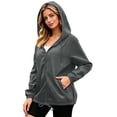 thumbnail image 5 of UDAUDU Women's Waterproof Raincoat Lightweight Rain Jacket with Hooded Windbreaker Trench Rain Coat with Pockets for Outdoor Dark Gray 3XL, 5 of 10