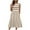 Khaki, variant on snilers Women's Summer Dresses Midi Tank Dress Crew Neck Sleeveless A Line Dress Flowy Beach Vacation Striped Sundress