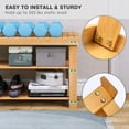 thumbnail image 6 of Bamboo Shoe Rack Bench, 3-Tier Shoe Organizer Storage Shelf for Entryway Hallway Bathroom Living Room (Natural), 6 of 17