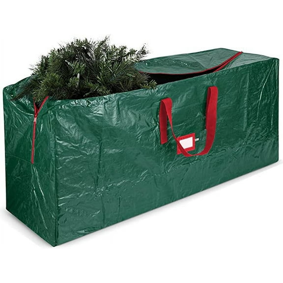 Christmas Tree Storage Bag Tall Christmas Trees- Reinforced Carry Handles, Dual Zippered Storage Containers - Waterproof Xmas Tree Bag Protects from Dust, Moisture Insect 1 Piece Green