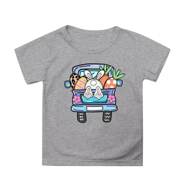 TZEWGL T-Shirts pour Enfant Imprimé Dessin Animé Col Rond Manches Courtes Pétales Vêtements pour Enfants Taille 6-7T