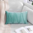 thumbnail image 3 of SZTXJ Set of 2 30x50CM Cyan Velvet Cushion Covers with Decorative Stripes Hand Sewn Rectangular Soft Bohemian Comfortable Simple Durable for Sofa Couc, 3 of 5