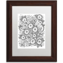 Trademark Fine Art "Zendoodles 14" Canvas Art by KCDoodleArt White Matte, Wood Frame