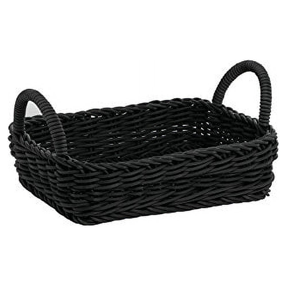 HUBERT® Black Basket Tray with Handle - 8 3/4"L x 11 1/2"W x 3"D