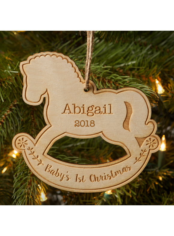 Baby's 1St Christmas Personalized Wood Christmas Ornament