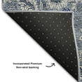 thumbnail image 6 of HomeRoots 655036 10 x 14 ft. Blue & Gray Floral Transitional Washable Machine Made Rectangle Area Rug with UV Protection, 6 of 8