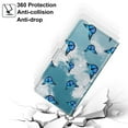 thumbnail image 4 of Compatible with Samsung Galaxy S23 Ultra Wallet Case with Card Holder, Flip Pattern Painted PU Leather Kickstand Wrist Strap Shockproof Phone Case for Galaxy S23 Ultra, White Cloud + Blue Butterfly, 4 of 10