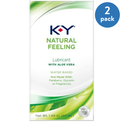 (2 Pack) K-Y Natural Feeling Personal Lubricant Gel With Aloe Vera, Water Based & Free From Harmful Chemicals 1.69