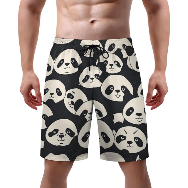 NICKSUN Men's Swim Trunks, Cute Print Quick Dry Summer Board Beach Shorts with Mesh Lining and Pockets