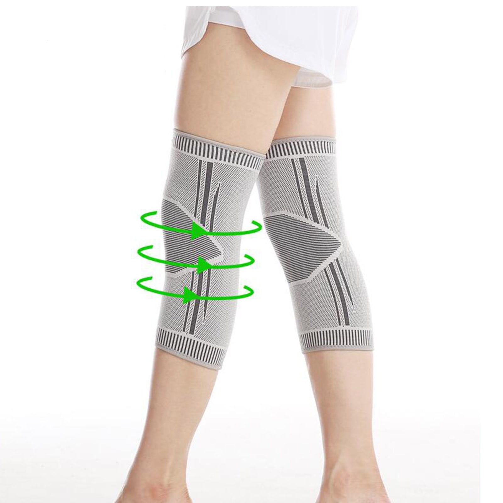 Self-Heated Knee Brace for Men & Women Protection Wormwood Hot Compression Windproof Leg-Warmers Unisex Footless Elderly Cycling Kneepads