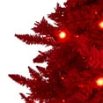 thumbnail image 7 of 6' Red Flocked Fraser Fir Artificial Christmas Tree with 350 Red Lights, 33 Globe Bulbs and 748 Bendable Branches, 7 of 7