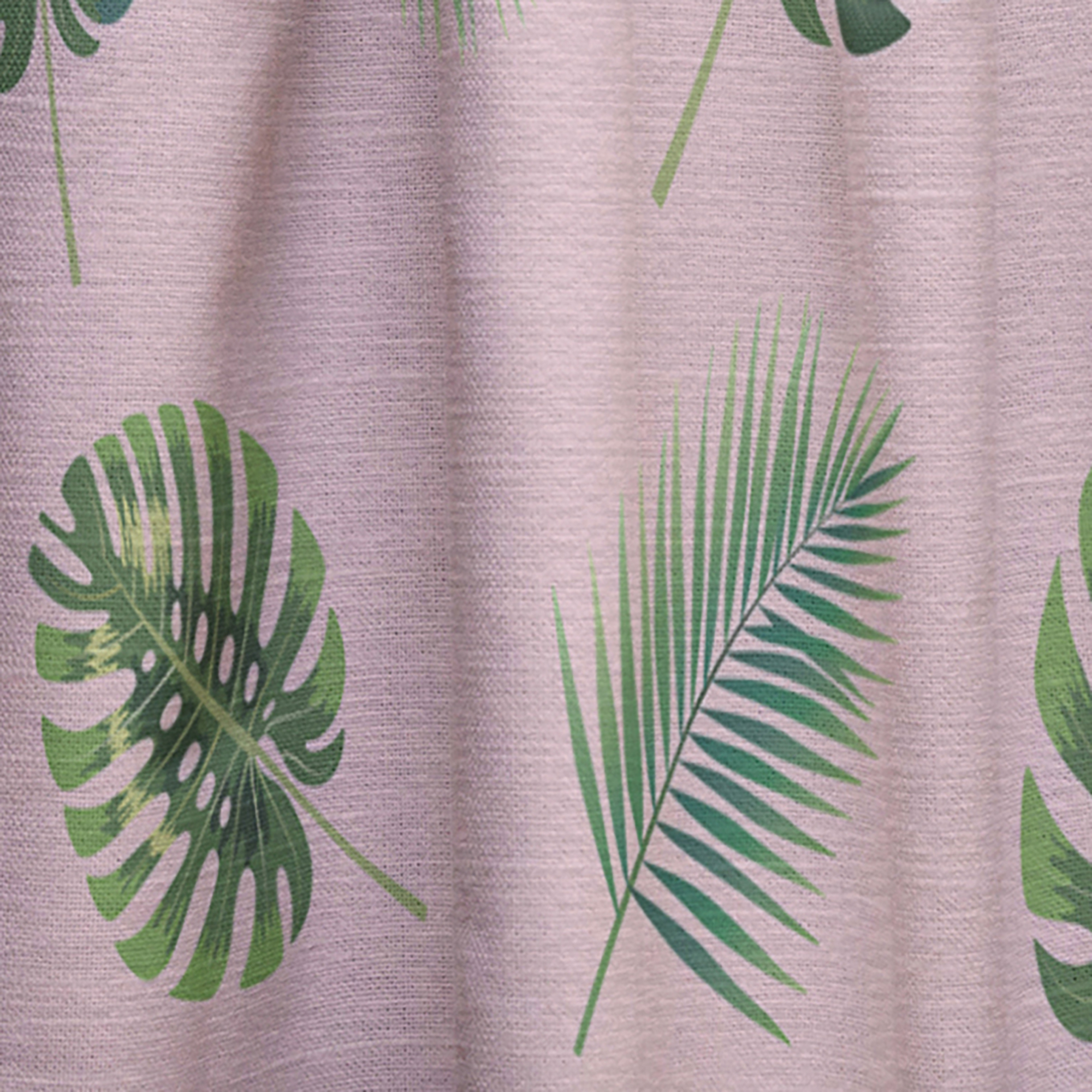 Designart 'Palm Tropical Leaves Retro Pattern' Mid-Century Modern Curtain Panel