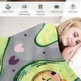 thumbnail image 3 of Shiartex  Avocado Fruit Blanket Cute Jumping Avocado Print Gifts for Women Kids Girls Home Bedroom Living Room Decor Soft Cozy Lightweight Throw Blankets  40x50in, 3 of 6