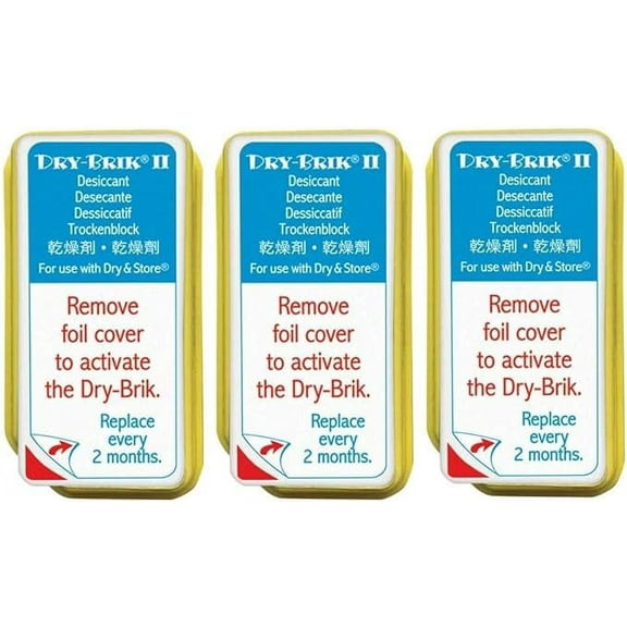 Dry-Brik II Desiccant Blocks -  (3 Blocks)| Replacement Moisture Absorbing Block for the Global II and Zephyr by Dry & Store | Hearing Device Dehumidifiers