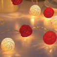 thumbnail image 5 of Light Source Woven Cane Ball String Lights 9.84 Ft with 20 Warm White Bulbs, USB Powered, Indoor Outdoor Decorative Lighting for Bedroom Holiday Wedding, 5 of 7