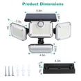 thumbnail image 5 of iMounTEK Solar Lights Outdoor 333 Led, Waterproof Solar Powered Motion Sensor Lights Wall Mount 2pcs, with 4 Adjustable Heads 3 Lighting Mode, 5 of 8