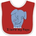 thumbnail image 3 of Inktastic I Love My Pops Elephant Blue Boys Baby Bib, 3 of 4