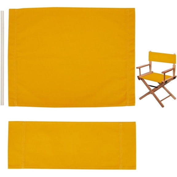 Chair Canvas Replacement Gold Casual Director Chair Covers Kit Polyester Cloth Seat and Back with Wood Stick