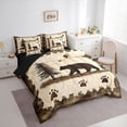 thumbnail image 3 of Homewish Woodland Animal Bear 7-Piece Twin Bedding Sets,Kawaii Bear Paws Bedding Comforter Set,Brown Beige Sheet Sets For Kids,Microfiber Bedroom Decor Reversible, 3 of 8