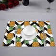 thumbnail image 2 of MKHERT Pineapple Fruit Art with Chevron Pattern Placemats Table Mats for Dining Room Kitchen Table Decoration 12x18 inch,Set of 6, 2 of 4
