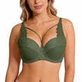 thumbnail image 4 of Xdegoge Bralettes for Women Crisscross Strap Lace Bra with Deep V Neck Underwire Support for Feminine Allure, Scalloped Edges for Elegant Style, Ideal for Everyday & Special Occasions, 4 of 6
