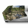 thumbnail image 3 of Yosemite Soft Flannel Fleece Blanket, Fluffy Clouds Forest Stones River Yosemite National Park California Usa Waterscape, Cozy Plush for Indoor and Outdoor Use, 50" x 60", Green Blue, by Ambesonne, 3 of 6