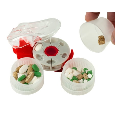 Zebra Cutter Catch Tray ProRxdisc Pill Cutter / Pill Splitter with Catch Cup, 2 Medication Containers and 18 Cavity Deluxe Disc for Cutting Different Shapes and Sizes of Pills and Tablets ()