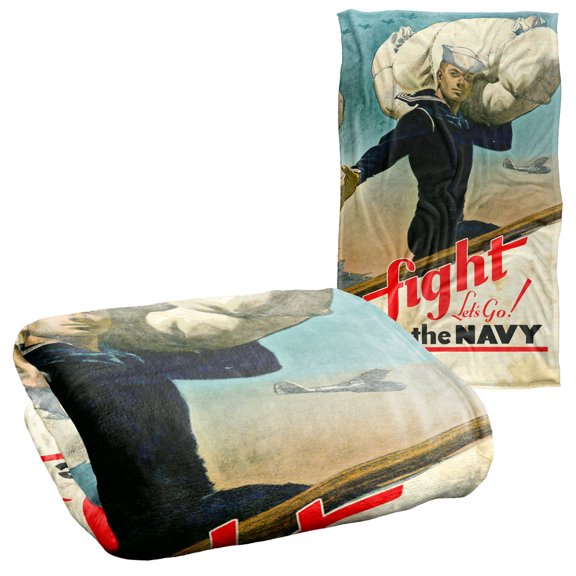 Navy Fight Lets Go Silky Touch Super Soft Throw Blanket 36" x 58"