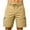 Khaki, variant on Men's Solid Color Sports Fitness Training Shorts Pockets Cargo Cropped Pants Gray XL