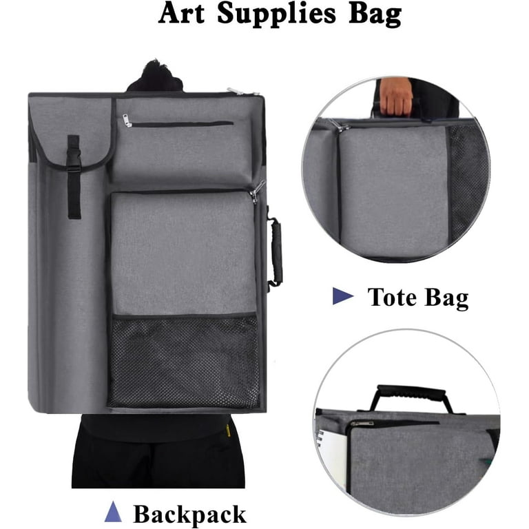 TreochtFUN Art Portfolio Case 18 X 24 art Portfolio With Backpack Tote Bag For Artwork medium Art Case Size Grey Walmart
