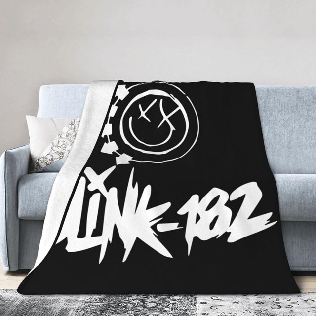 Throw Blanket Blink 182 Fleece Blanket Flannel Blankets Faux Fur Fluffy Cozy Plush Blanket for Couch Sofa Bed All Seasons Travel Blanket Home Decor 60"x50"