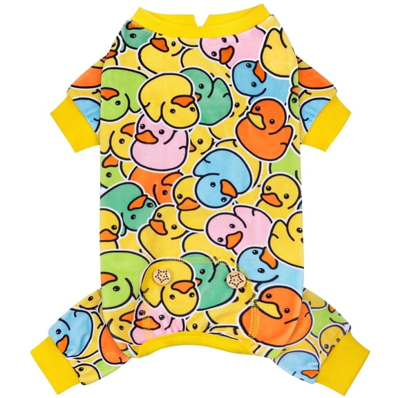 KYEESE Dog Pajamas, Colorful Duck Pattern Dog Pjs, Dog Pajamas for Small Dogs, L