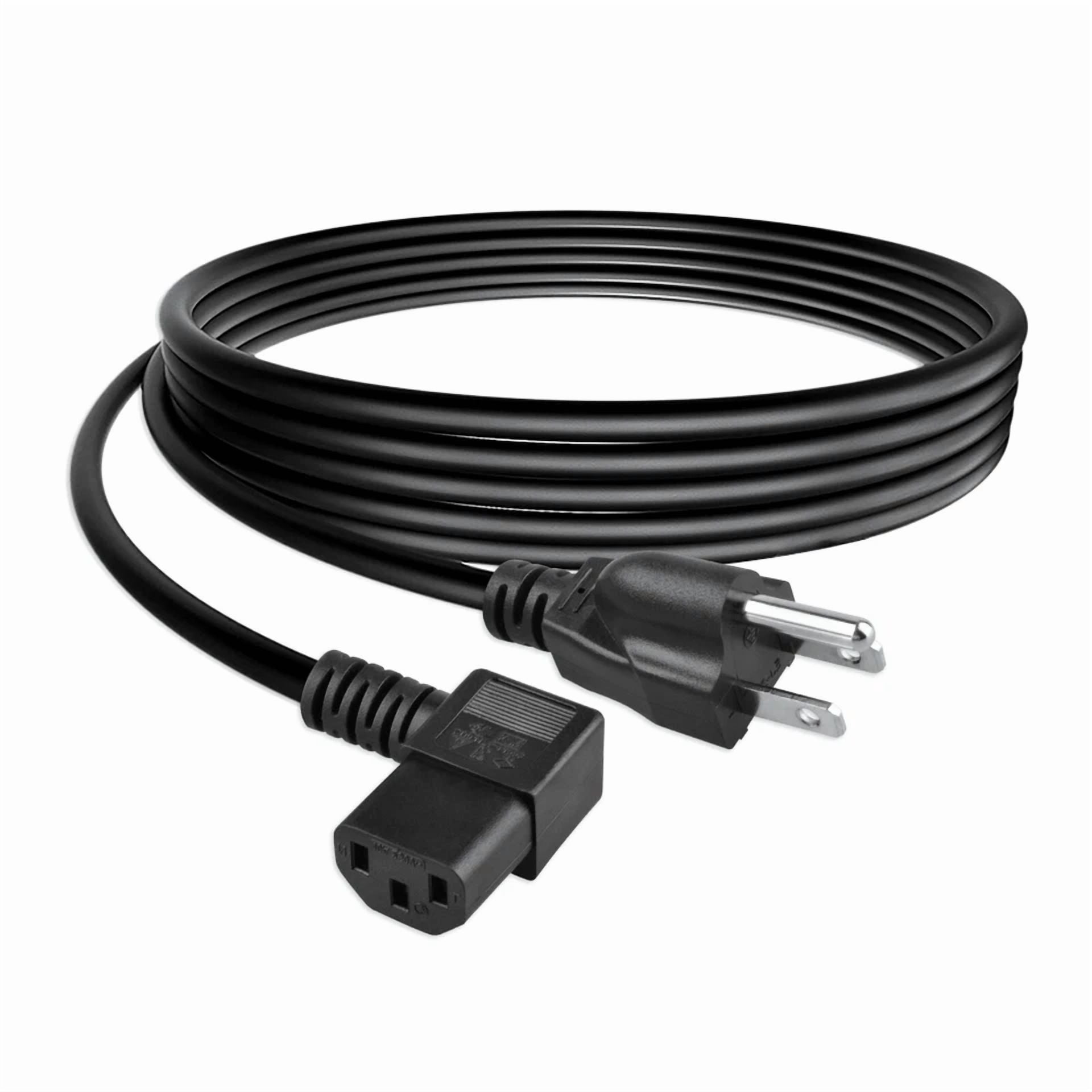 PRIME - Ul 6Ft Type-L Universal 3 Prong Ac Power Cable 18Awg Computer Printer Monitor Tv