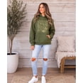 thumbnail image 6 of Touch Down Season Football Hoodie for Women & Teen Girls Cute Game Day Collage Sweatshirt Army Green Hoodie Medium, 6 of 8