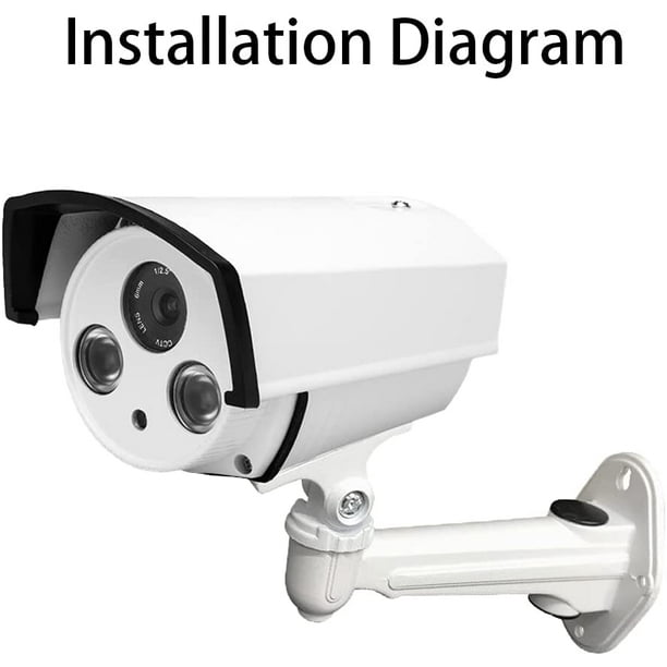 Soporte para cámara de seguridad, soporte ajustable para cámara, soporte para cámara, soporte universal para cámara de 360° para sistema de vigilancia del hogar, cámara, foco (blanco) LingWen 8390606717719