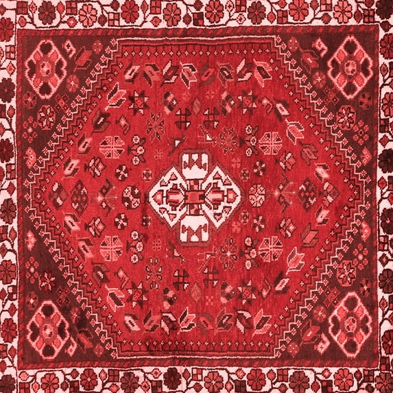Ahgly Company Indoor Square Persian Red Traditional Area Rugs, 7' Square