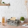 thumbnail image 3 of MyGift Rustic Torched Wood Tabletop Mail Holder, Brown Wood Desktop Letters, Bills, Notes and Postcard Bin for Home Office Dorm Room, 3 of 6