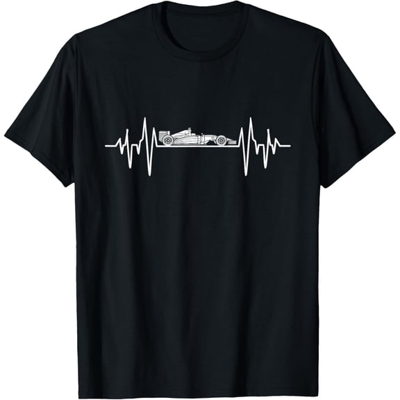 Formula Racing Heartbeat Race Car Fans Lovers Men Women Kids T-ShirtMen and women, Black T-shirt, size: Extra large