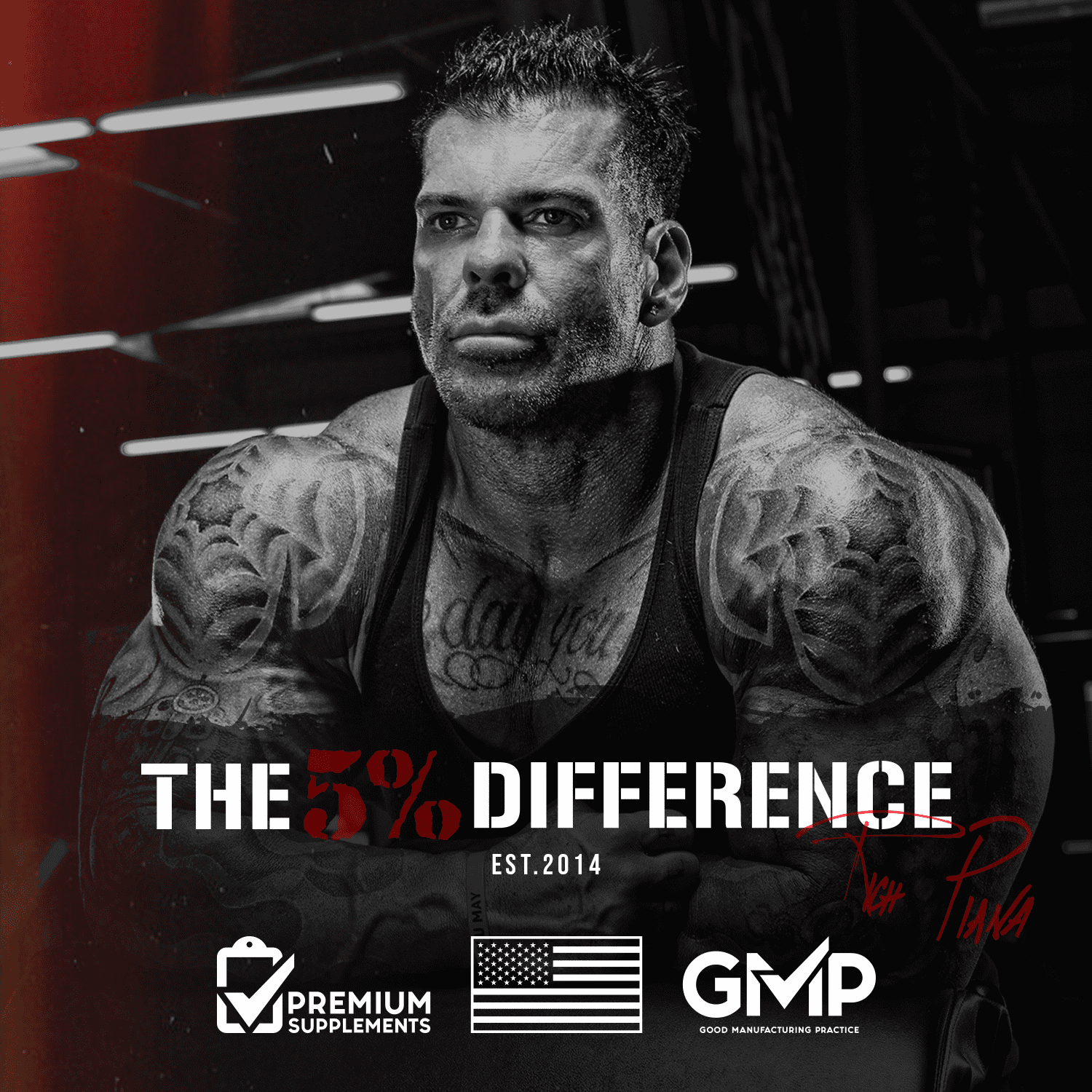 5% Nutrition Rich Piana Liquid L-Carnitine 3150 4 Source Blend with GBB (Blue Raspberry)