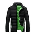 thumbnail image 6 of comerut Women Cotton Jacket Stand Collar Long Sleeve Thickened Cotton Coat Zipper Closure Side Pockets Outwear Warm Coat, 6 of 7