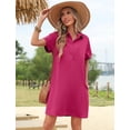 thumbnail image 5 of Zeagoo Womens Summer Shirt Dress Short Sleeve Floral Shift Dress Casual Loose Flowy Beach Sundress with Pockets, 5 of 6