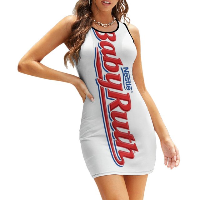 Robe Élégante Douce d'Halloween Baby Ruth pour Femmes, Robe Kawaii à Col Carré Baby Ruth pour Halloween