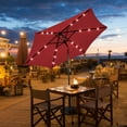 thumbnail image 3 of Patiojoy 9' Outdoor Patio Umbrella Offset w/LED Light Burgundy No Base, 3 of 8