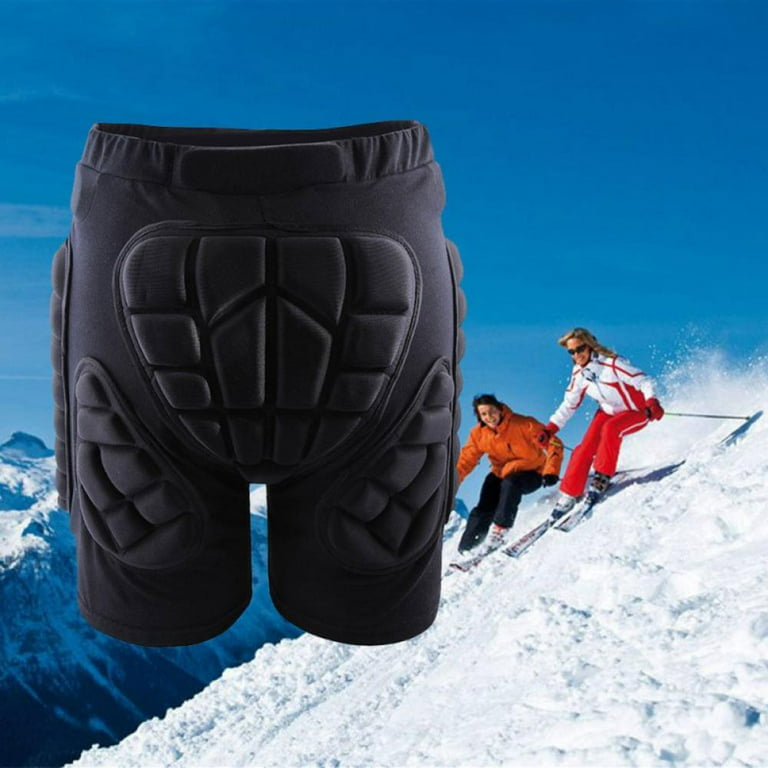3D Protection Hip Butt EVA Paded Short Pants Protective Gear Guard Impact  Pad Ski Ice Skating Snowboard Black 