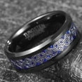 thumbnail image 4 of 8mm Men's Black and Blue Tungsten Ring Heart Shape Celtic Knot Wedding Band Size 7-12, 4 of 5