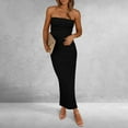 thumbnail image 2 of Women's Basic Sleeveless Tube Top Sexy Strapless Club Dress L black, 2 of 7