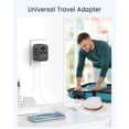thumbnail image 4 of Adaptador Universal de Viaje LENCENT Negro Carga Rápida con 2 Puertos USB y 3 USB-C PD 30W para USA,, 4 of 8