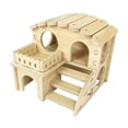 thumbnail image 1 of Cabaña de madera para escondite de animales pequeños, juguetes para jugar, decoración de hábitat para animales pequeños, casa para hámster Estilo A, 1 of 9