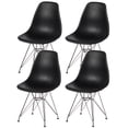 thumbnail image 1 of Fabulaxe Mid-Century Modern Plastic DSW Shell Dining Chair, Black (Set of 2), 1 of 7
